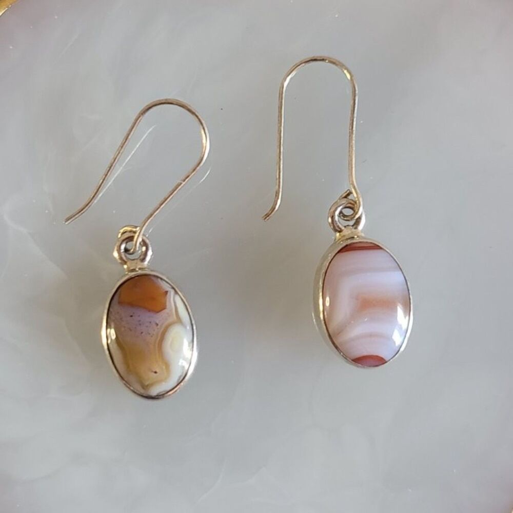 Unakite 925 Sterling Silver Dangle Earrings Natural Gemstone Handmade Jewelry